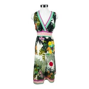 Catherine Malandrino Floral Print Sleeveless MIDI Dress Size 4‎